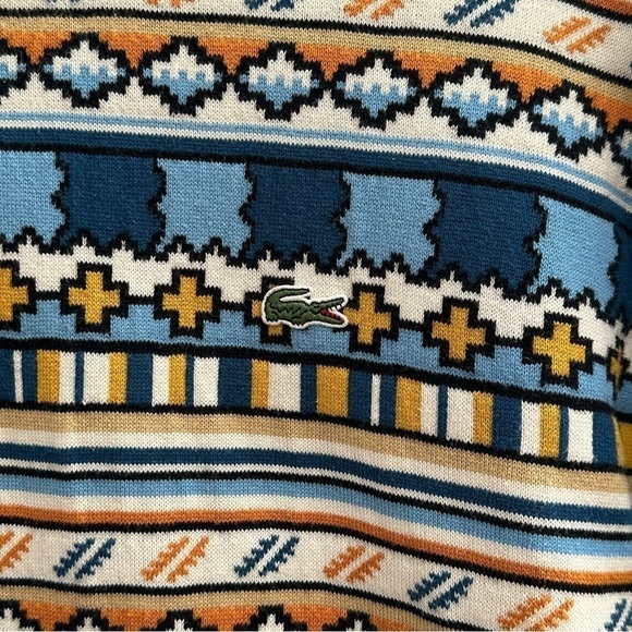 LIVE LACOSTE ABSTRACT NOVELTY PRINT PULLOVER SWEATER SIZE 7 XXL - Picture 8 of 16